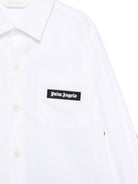 Camicia per bambino Palm Angels Kids bianca con patch logo F6PAJBSI169 002 PALM ANGELS KIDS 