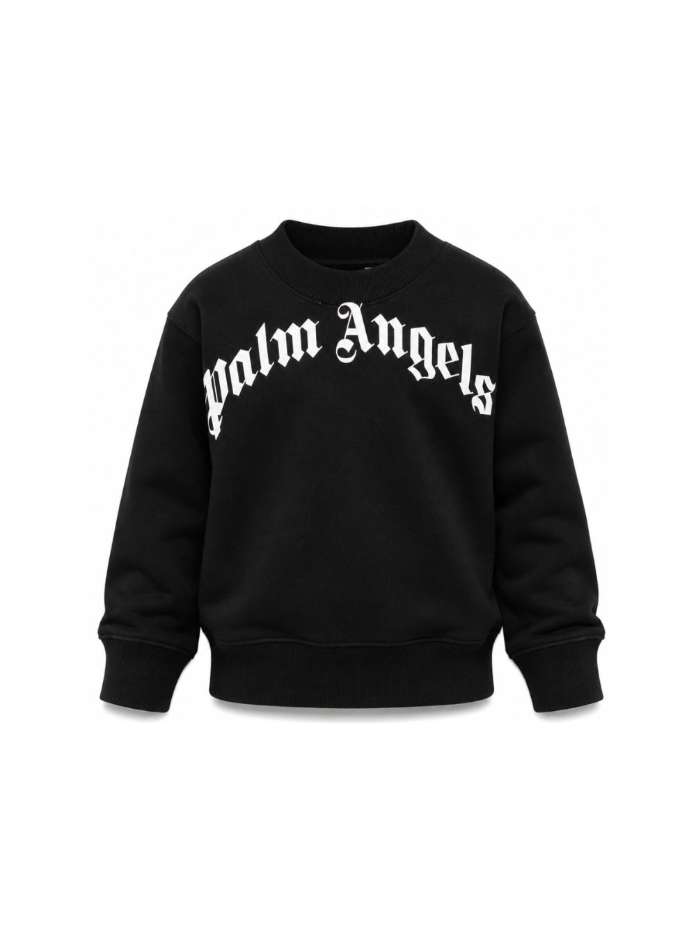Felpa per bambino Palm Angels Kids nera con logo sul davanti F6PAJBSW014 110 PALM ANGELS KIDS 