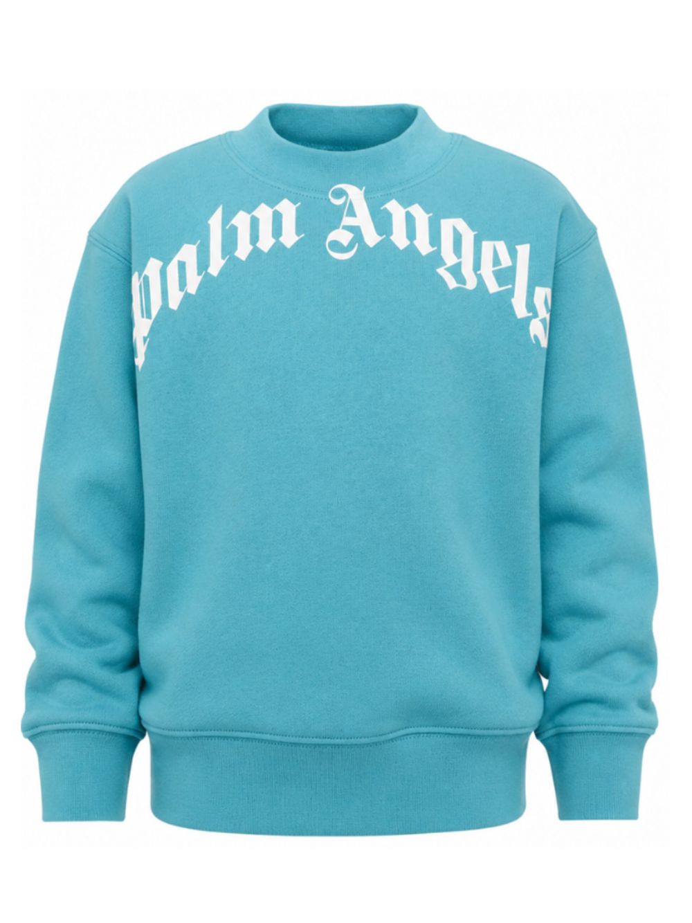 Felpa per bambino Palm Angels Kids azzurro con stampa logo sul davanti F6PAJBSW014 1527 PALM ANGELS KIDS 