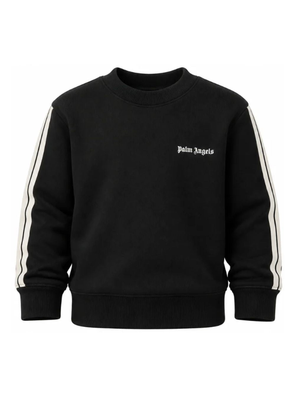 Felpa per bambini Palm Angels Kids nera con stampa logo sul davanti F6PAJBSW025 110 PALM ANGELS KIDS 