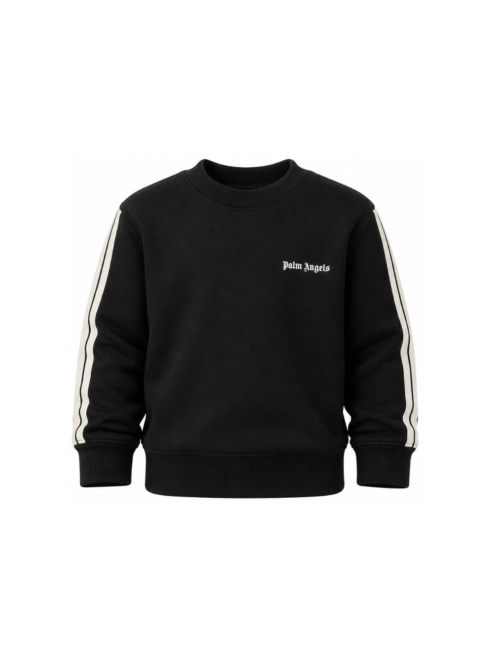 Felpa per bambini Palm Angels Kids nera con stampa logo sul davanti F6PAJBSW025 110 PALM ANGELS KIDS 