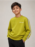 Felpa per bambino Palm Angels Kids verde con logo sul davanti F6PAJBSW025 1529 PALM ANGELS KIDS 