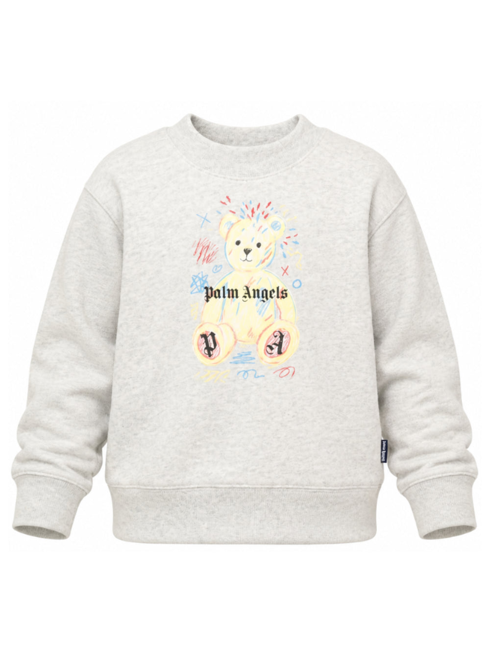 Felpa per bambini Palm Angels Kids grigia con stampa logo sul davanti F6PAJBSW102 101 PALM ANGELS KIDS 
