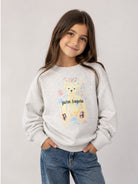 Felpa per bambini Palm Angels Kids grigia con stampa logo sul davanti F6PAJBSW102 101 PALM ANGELS KIDS 