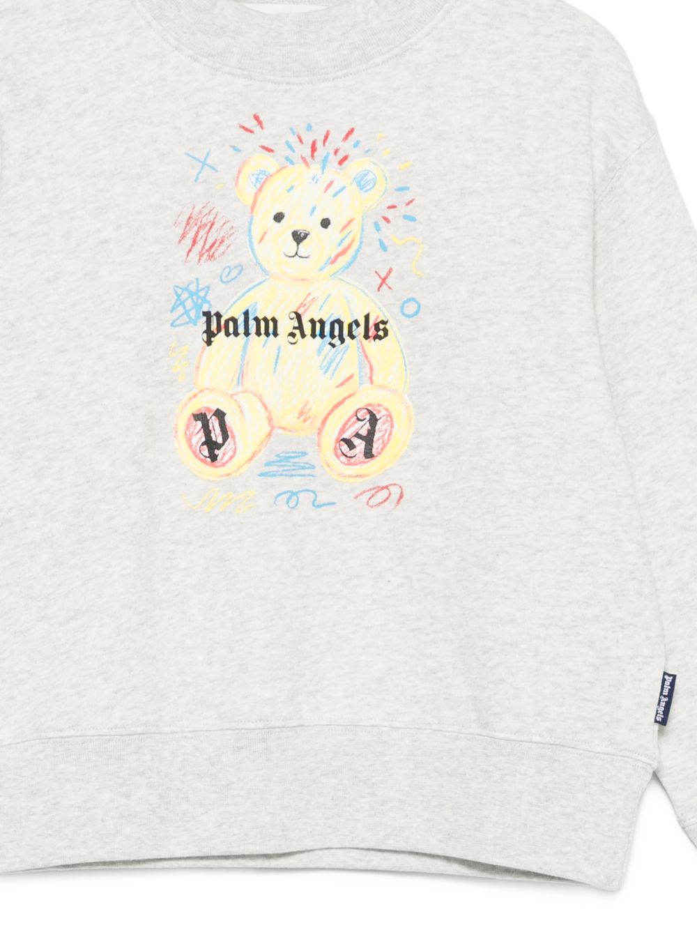 Felpa per bambini Palm Angels Kids grigia con stampa logo sul davanti F6PAJBSW102 101 PALM ANGELS KIDS 
