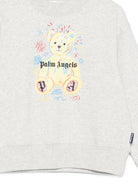 Felpa per bambini Palm Angels Kids grigia con stampa logo sul davanti F6PAJBSW102 101 PALM ANGELS KIDS 
