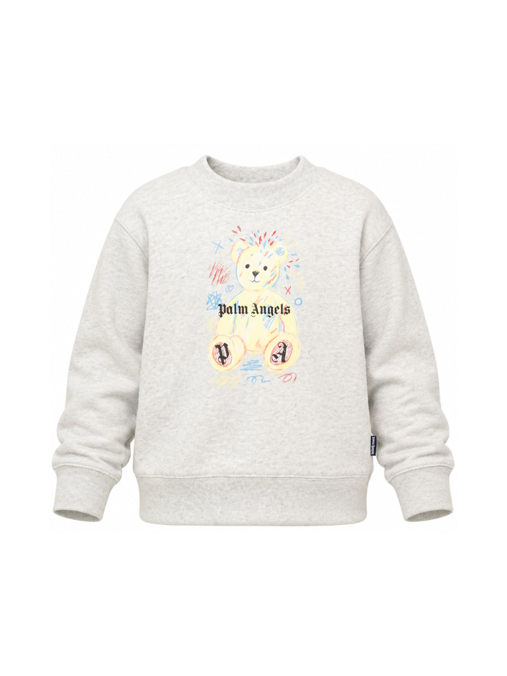 Felpa per bambini Palm Angels Kids grigia con stampa logo sul davanti F6PAJBSW102 101 PALM ANGELS KIDS 