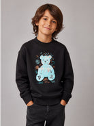 Felpa per bambini Palm Angels Kids nera con stampa logo sul davanti F6PAJBSW102 110 PALM ANGELS KIDS 