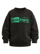 Felpa per bambini Palm Angels Kids nera con stampa logo sul davanti F6PAJBSW112 110 PALM ANGELS KIDS 