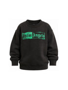 Felpa per bambini Palm Angels Kids nera con stampa logo sul davanti F6PAJBSW112 110 PALM ANGELS KIDS 