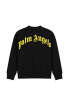 Felpa per bambini Palm Angels Kids nera con stampa logo sul retro F6PAJBSW140 110 PALM ANGELS KIDS 