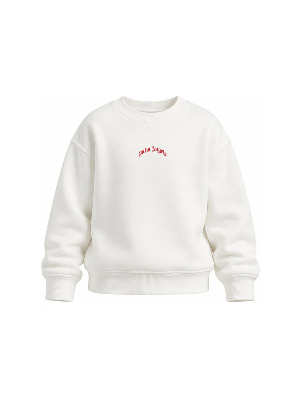 Felpa per bambini Palm Angels Kids bianca con stampa logo sul davanti F6PAJBSW140 412 PALM ANGELS KIDS 