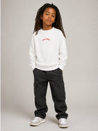 Felpa per bambini Palm Angels Kids bianca con stampa logo sul davanti F6PAJBSW140 412 PALM ANGELS KIDS 