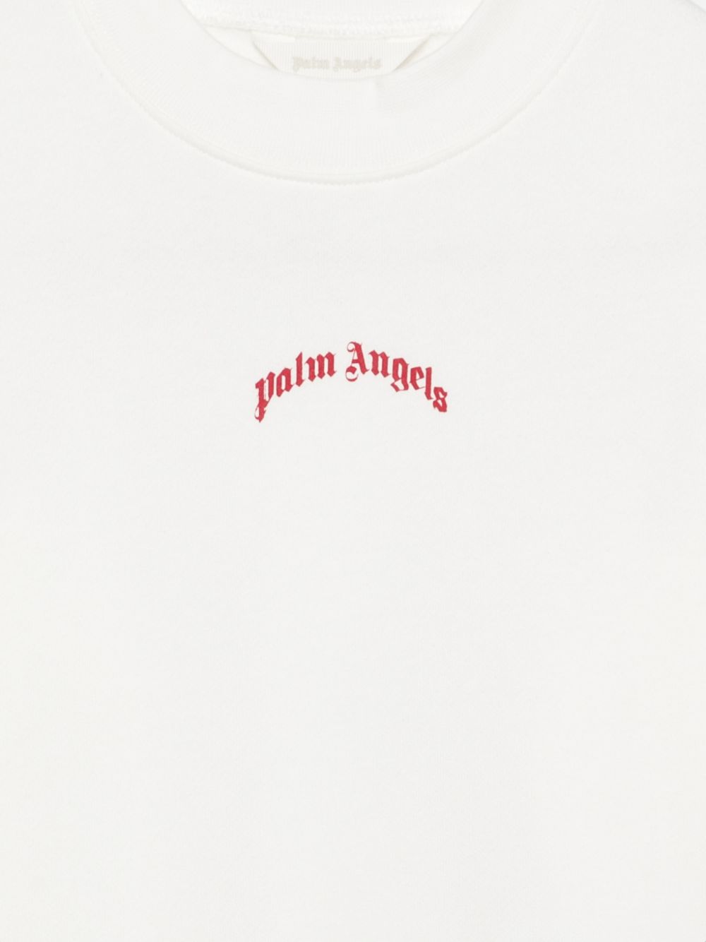 Felpa per bambini Palm Angels Kids bianca con stampa logo sul davanti F6PAJBSW140 412 PALM ANGELS KIDS 