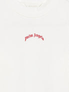 Felpa per bambini Palm Angels Kids bianca con stampa logo sul davanti F6PAJBSW140 412 PALM ANGELS KIDS 