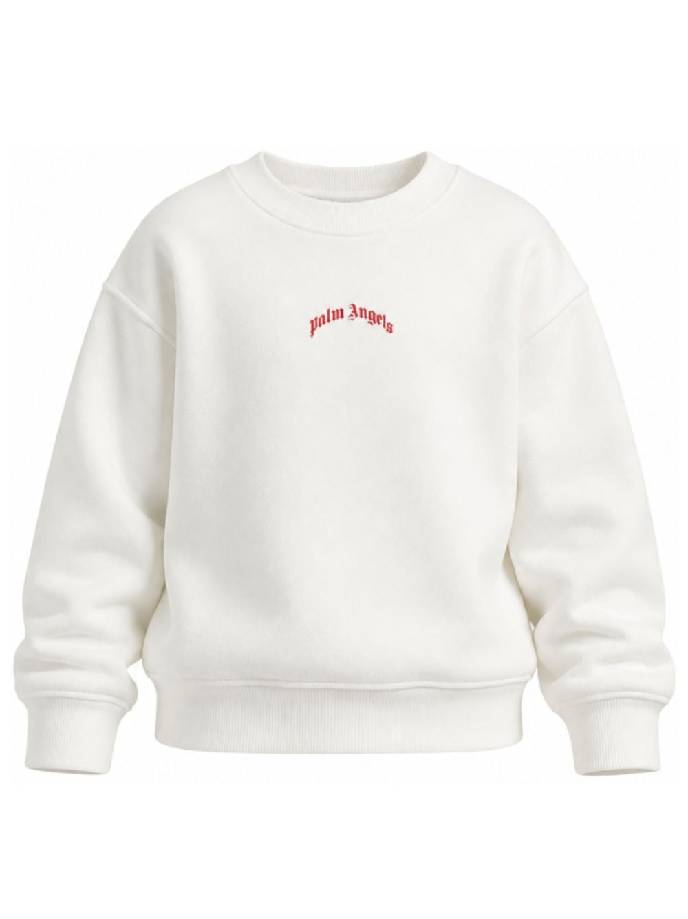 Felpa per bambini Palm Angels Kids bianca con stampa logo sul davanti F6PAJBSW140 412 PALM ANGELS KIDS 