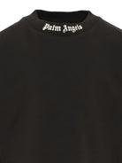 T-shirt per bambino Palm Angels Kids nera con logo sul davanti F6PAJBTH012 110 PALM ANGELS KIDS 