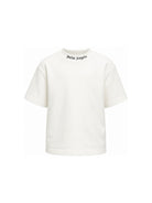 T-shirt per bambino Palm Angels Kids bianca con logo sul davanti F6PAJBTH012 412 PALM ANGELS KIDS 
