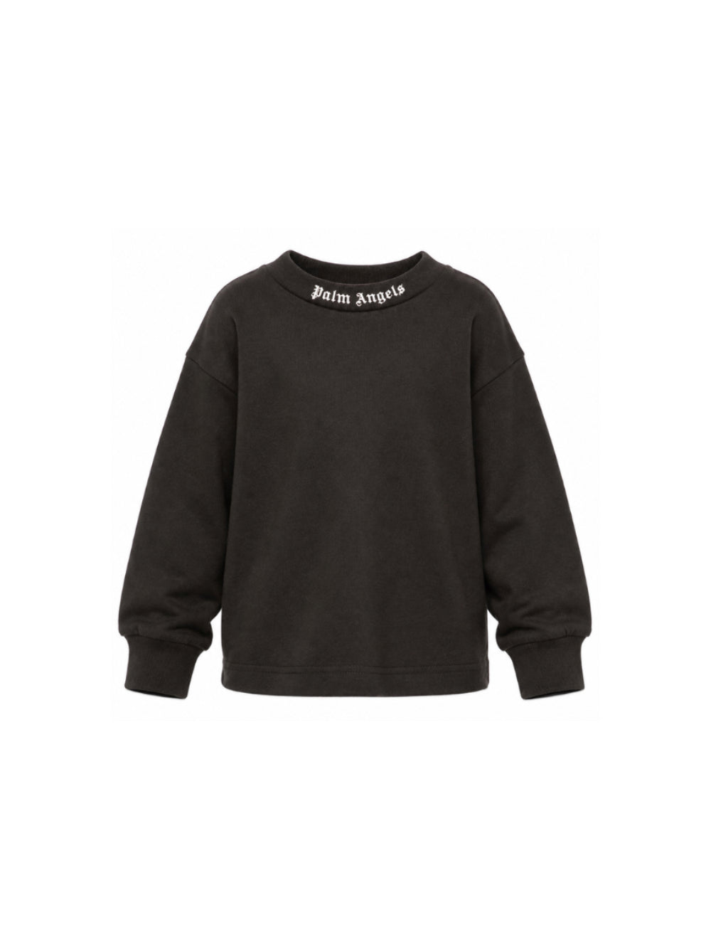 T-shirt per bambino Palm Angels Kids nera con logo sul girocollo F6PAJBTH013 110 PALM ANGELS KIDS 