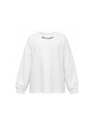 T-shirt per bambino Palm Angels Kids bianca con stampa logo sul girocollo F6PAJBTH013 412 PALM ANGELS KIDS 
