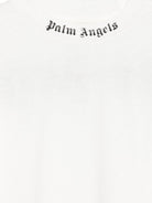 T-shirt per bambino Palm Angels Kids bianca con stampa logo sul girocollo F6PAJBTH013 412 PALM ANGELS KIDS 