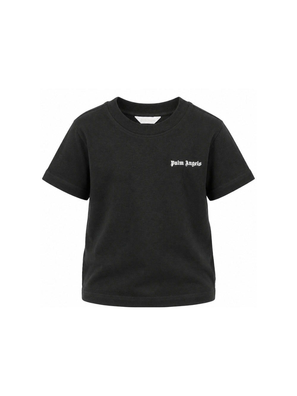 T-shirt per bambino Palm Angels Kids nera con stampa logo sul davanti F6PAJBTH026 110 PALM ANGELS KIDS 
