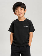 T-shirt per bambino Palm Angels Kids nera con stampa logo sul davanti F6PAJBTH026 110 PALM ANGELS KIDS 