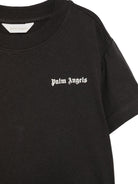 T-shirt per bambino Palm Angels Kids nera con stampa logo sul davanti F6PAJBTH026 110 PALM ANGELS KIDS 