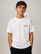 T-shirt per bambino Palm Angels Kids bianca con stampa del logo F6PAJBTH026 412 PALM ANGELS KIDS 
