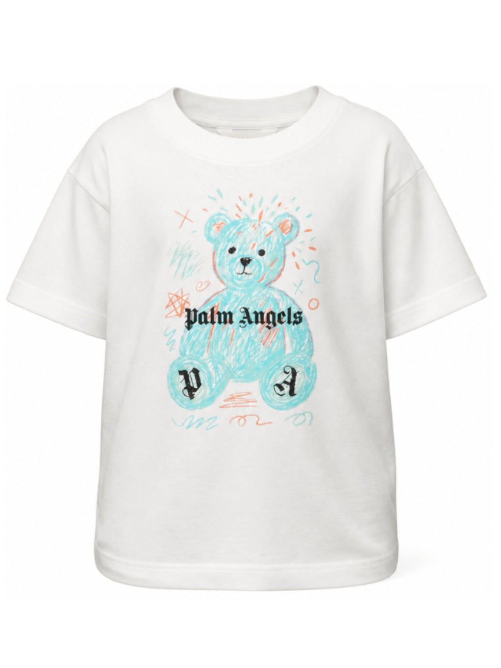 T-shirt per bambini Palm Angels Kids bianca con stampa orsetto sul davanti F6PAJBTH103 412 PALM ANGELS KIDS 