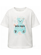 T-shirt per bambini Palm Angels Kids bianca con stampa orsetto sul davanti F6PAJBTH103 412 PALM ANGELS KIDS 