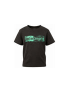 T-shirt per bambino Palm Angels Kids nera con stampa logo sul davanti F6PAJBTH113 110 PALM ANGELS KIDS 
