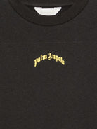 T-shirt per bambino Palm Angels Kids nera con stampa logo sul davanti F6PAJBTH141 110 PALM ANGELS KIDS 