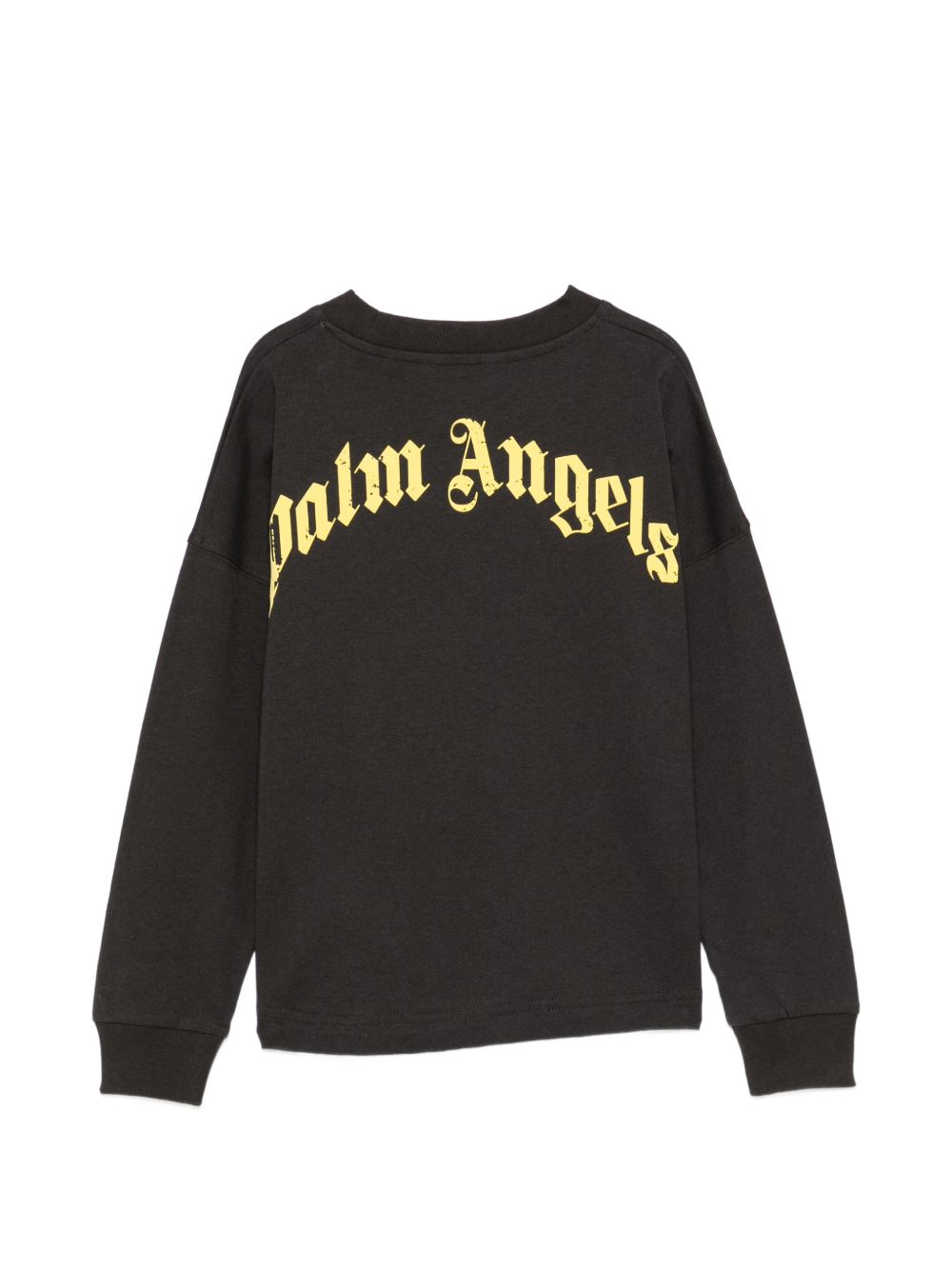 T-shirt per bambino Palm Angels Kids nera con stampa logo sul davanti F6PAJBTH141 110 PALM ANGELS KIDS 