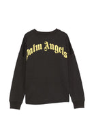 T-shirt per bambino Palm Angels Kids nera con stampa logo sul davanti F6PAJBTH141 110 PALM ANGELS KIDS 