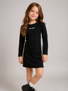 Abito per bambina Palm Angels Kids nero con stampa logo sul davanti F6PAJGDR041 110 PALM ANGELS KIDS 