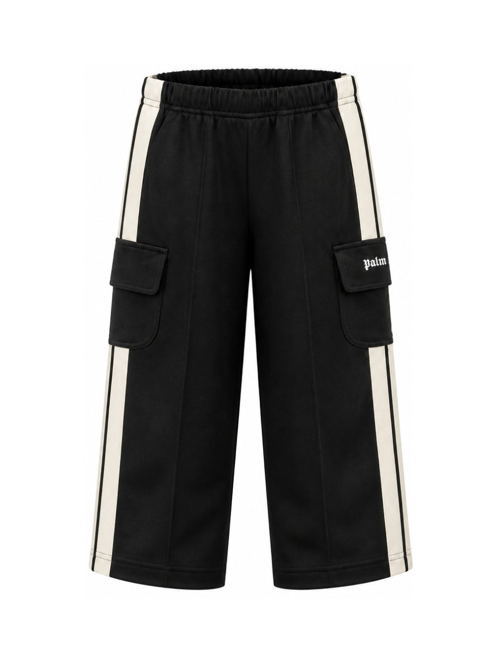 Cargo con stampa per bambina Palm Angels Kids neri con logo laterale F6PAJGFP040 110 PALM ANGELS KIDS 
