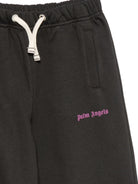 Cargo con coulisse per bambina Palm Angels neri con logo F6PAJGFP054 110 PALM ANGELS KIDS 