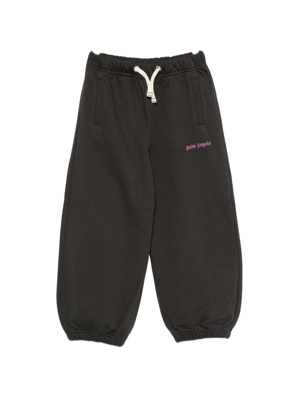 Cargo con coulisse per bambina Palm Angels neri con logo F6PAJGFP054 110 PALM ANGELS KIDS 