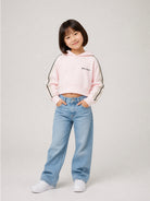 Felpa per bambina Palm Angels Kids rosa con dettagli strisce a contrasto F6PAJGHS039 042 PALM ANGELS KIDS 