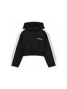 Felpa per bambina Palm Angels Kids nera con stampa logo sul davanti F6PAJGHS039 110 PALM ANGELS KIDS 