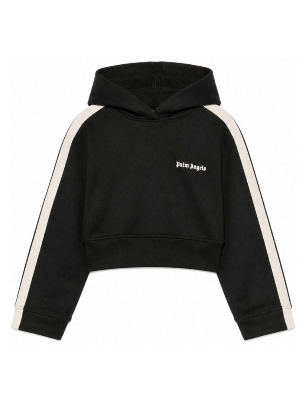 Felpa per bambina Palm Angels Kids nera con stampa logo sul davanti F6PAJGHS039 110 PALM ANGELS KIDS 