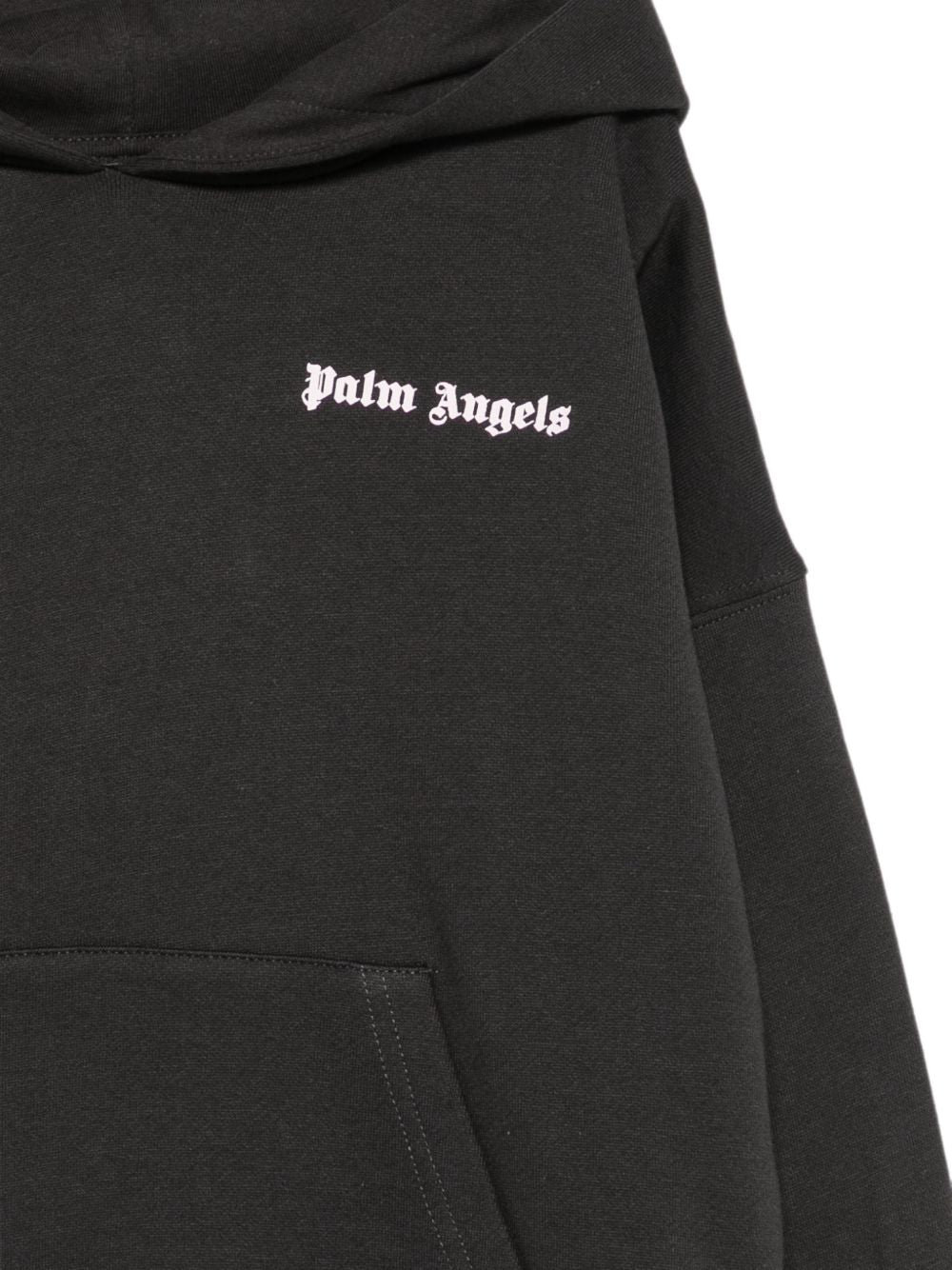Felpa per bambina Palm Angels Kids nera con logo sul petto F6PAJGHS063 110 PALM ANGELS KIDS 