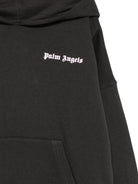 Felpa per bambina Palm Angels Kids nera con logo sul petto F6PAJGHS063 110 PALM ANGELS KIDS 
