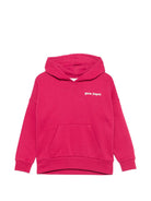 Felpa per bambina Palm Angels Kids fucsia con stampa logo sul davanti F6PAJGHS063 402 PALM ANGELS KIDS 