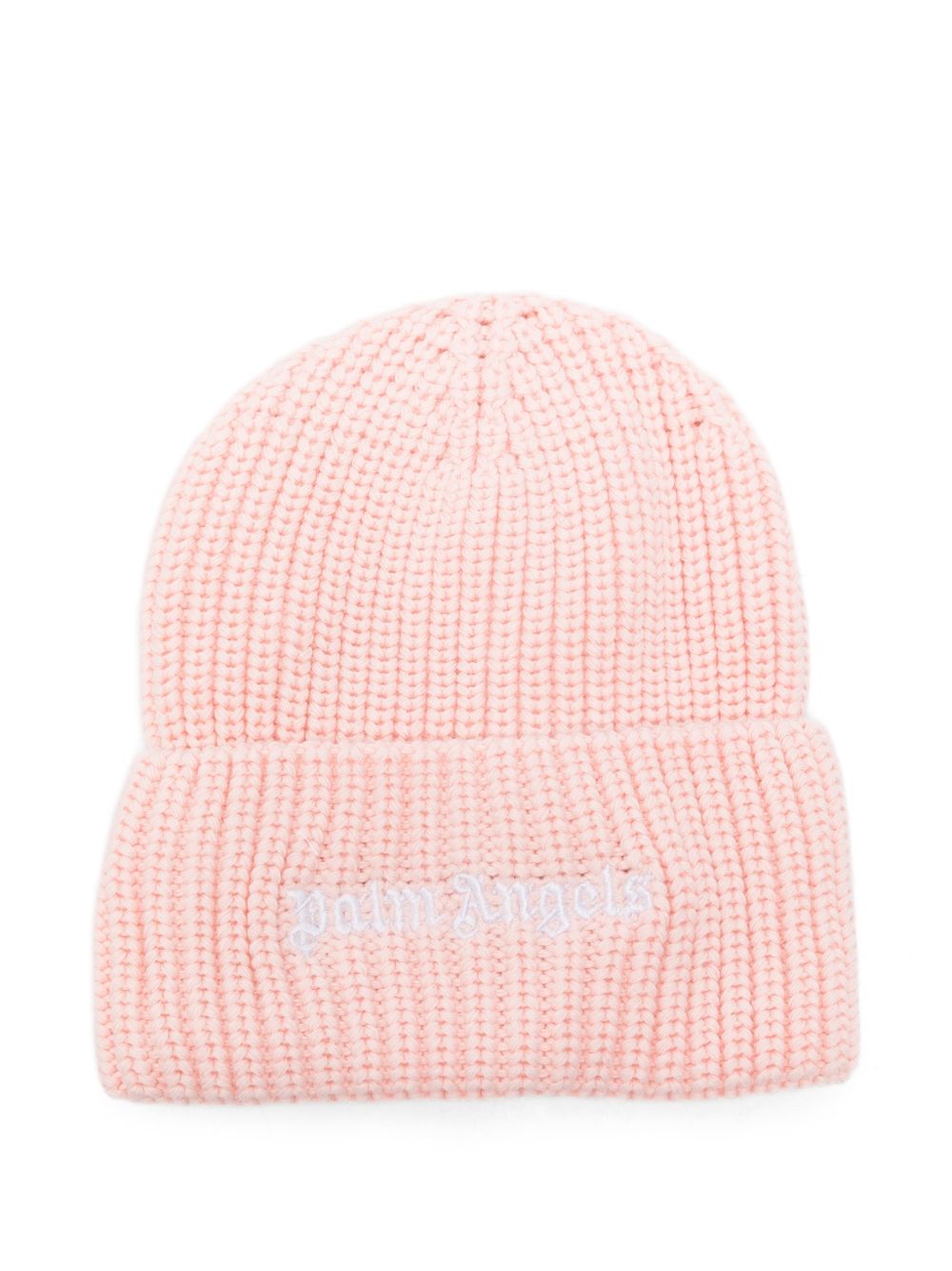 Berretto a coste per bambina Palm Angels Kids rosa con logo F6PAJGHT226 042 PALM ANGELS KIDS 