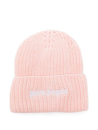 Berretto a coste per bambina Palm Angels Kids rosa con logo F6PAJGHT226 042 PALM ANGELS KIDS 