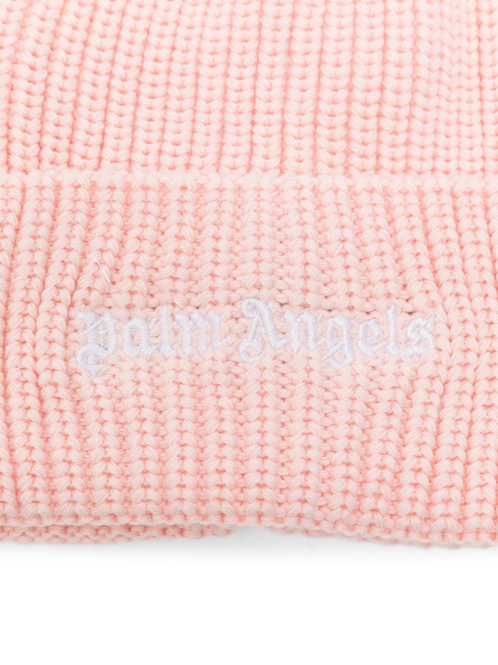 Berretto a coste per bambina Palm Angels Kids rosa con logo F6PAJGHT226 042 PALM ANGELS KIDS 