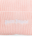 Berretto a coste per bambina Palm Angels Kids rosa con logo F6PAJGHT226 042 PALM ANGELS KIDS 