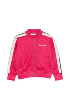 Giacca con logo per bambina Palm Angels Kids fucsia a maniche lunghe F6PAJGJK047 402 PALM ANGELS KIDS 